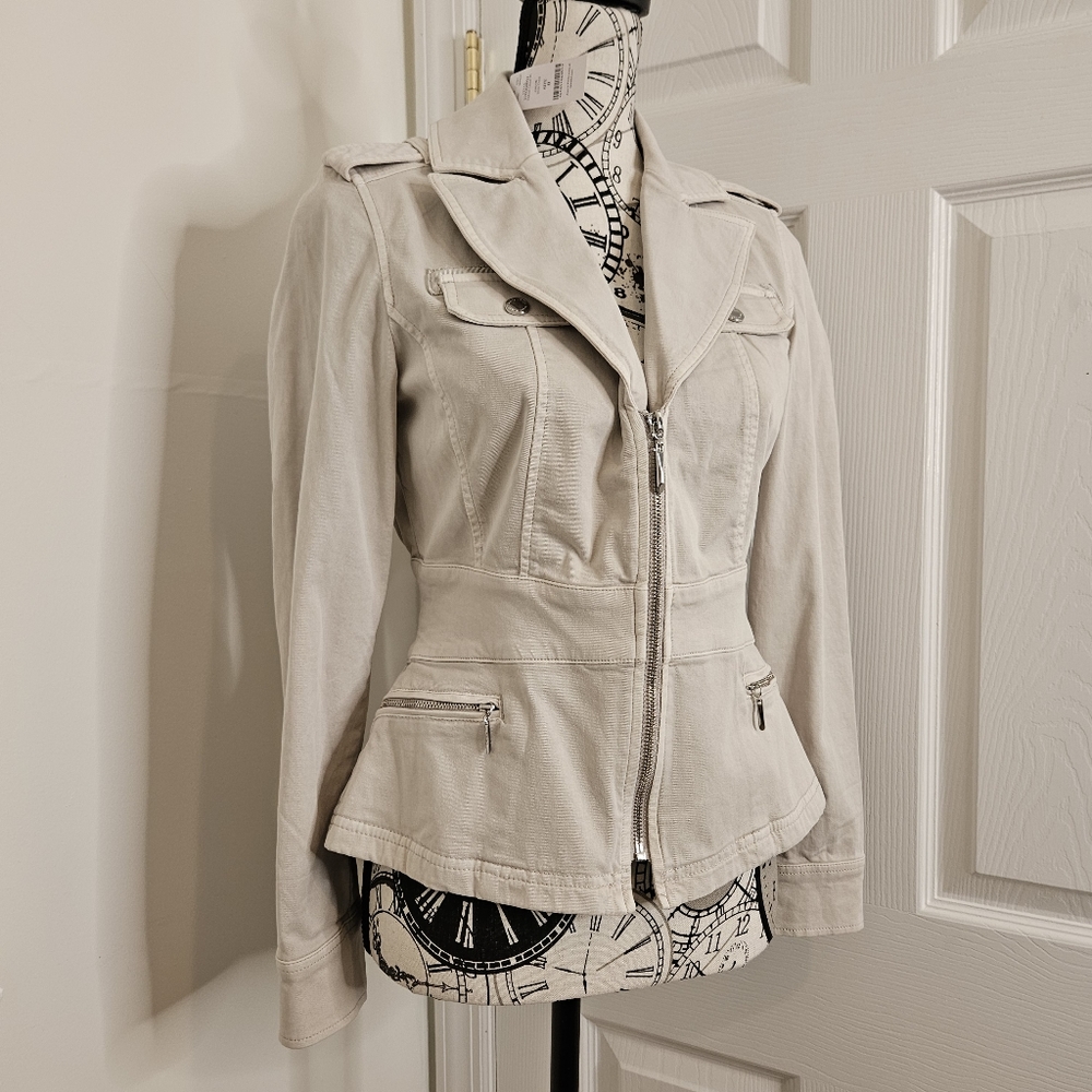 🔥New With Tags Whitehouse Black Market beige jacket size 0 - Picture 7 of 16